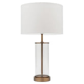 Mercator Lighting Table Lamps Classic Brass Table Lamp With Clear Glass & White Shade Lights-For-You A36011 9312699159152